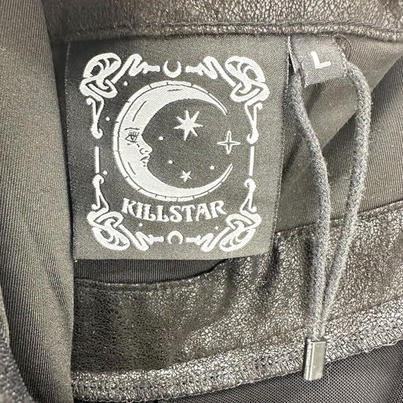 Killstar Badlands Halter Midi Dress L Black Distressed Goth Punk Witchy Vampire - Picture 11 of 12